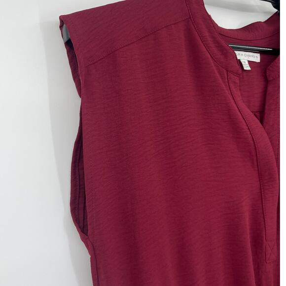 Sandra Darren Burgundy Shirt Dress Sz 14 New Preppy Fall Minimalist Office Chic - Picture 4 of 12